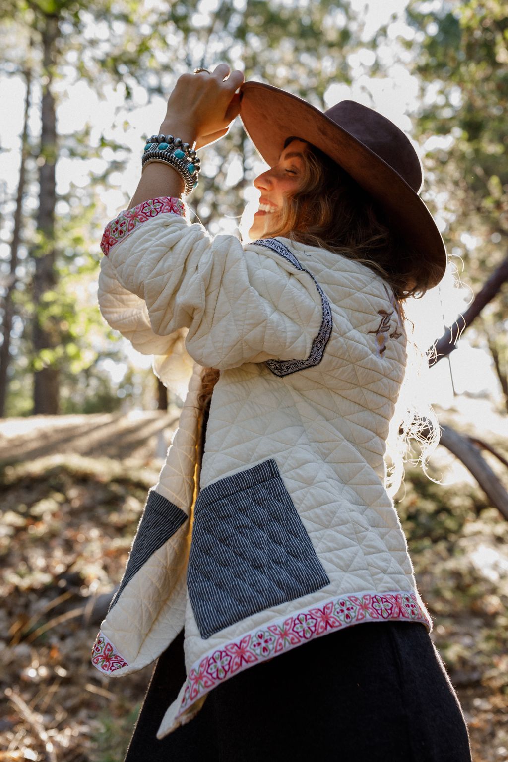 Adeline Embroidered Jacket - Cream