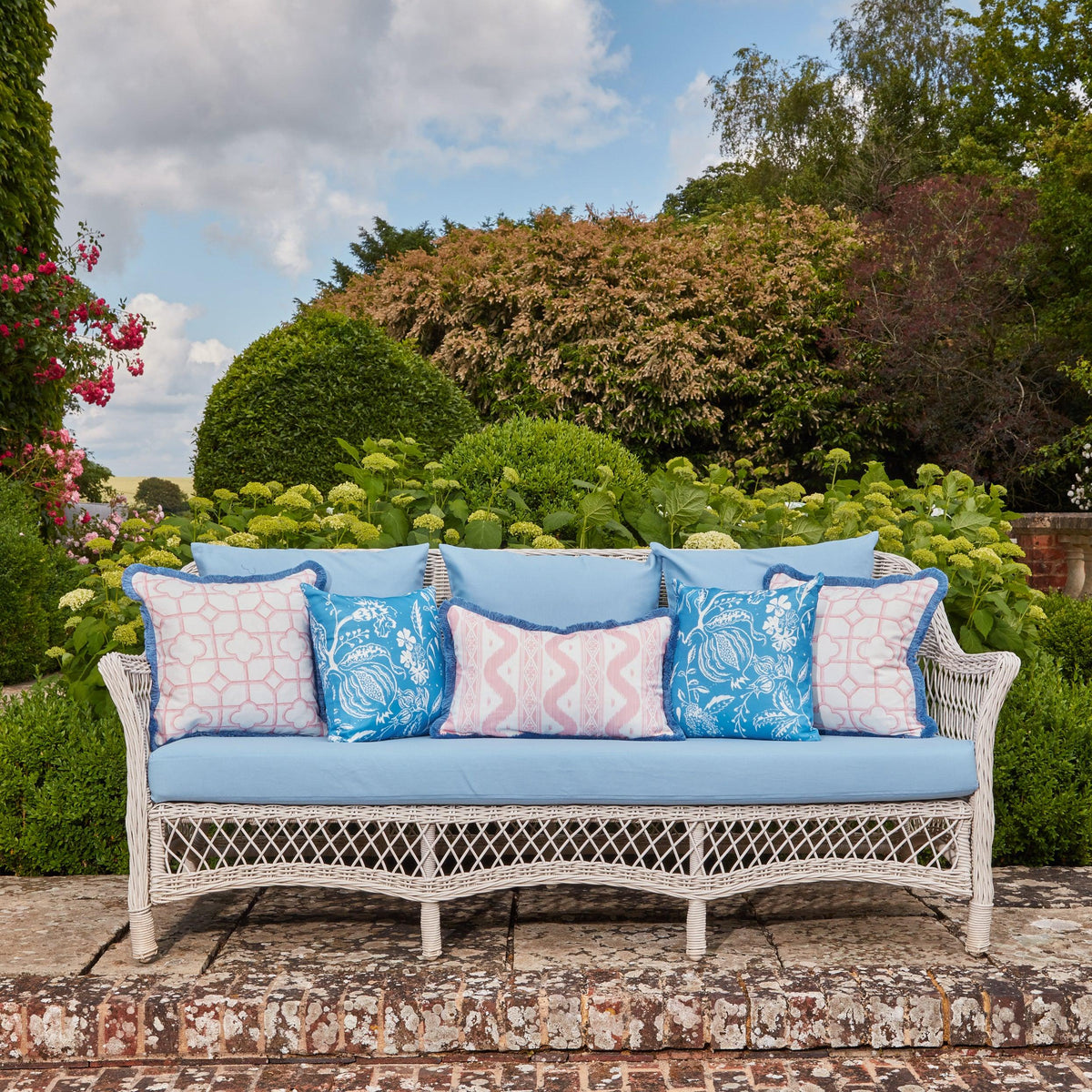 Palm Beach Pink Ikat Stripe Fabric