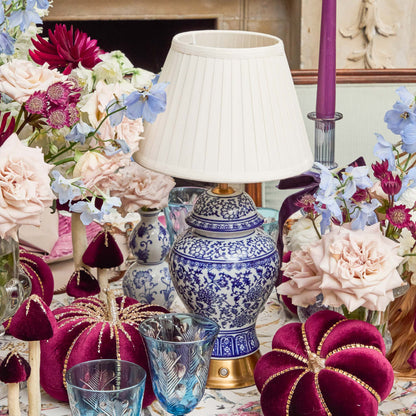 Chinoiserie Rechargeable Lamp with Cream Shade (22cm)