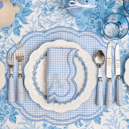 Blue Eloise Gingham Placemats & Napkins (Set of 4)