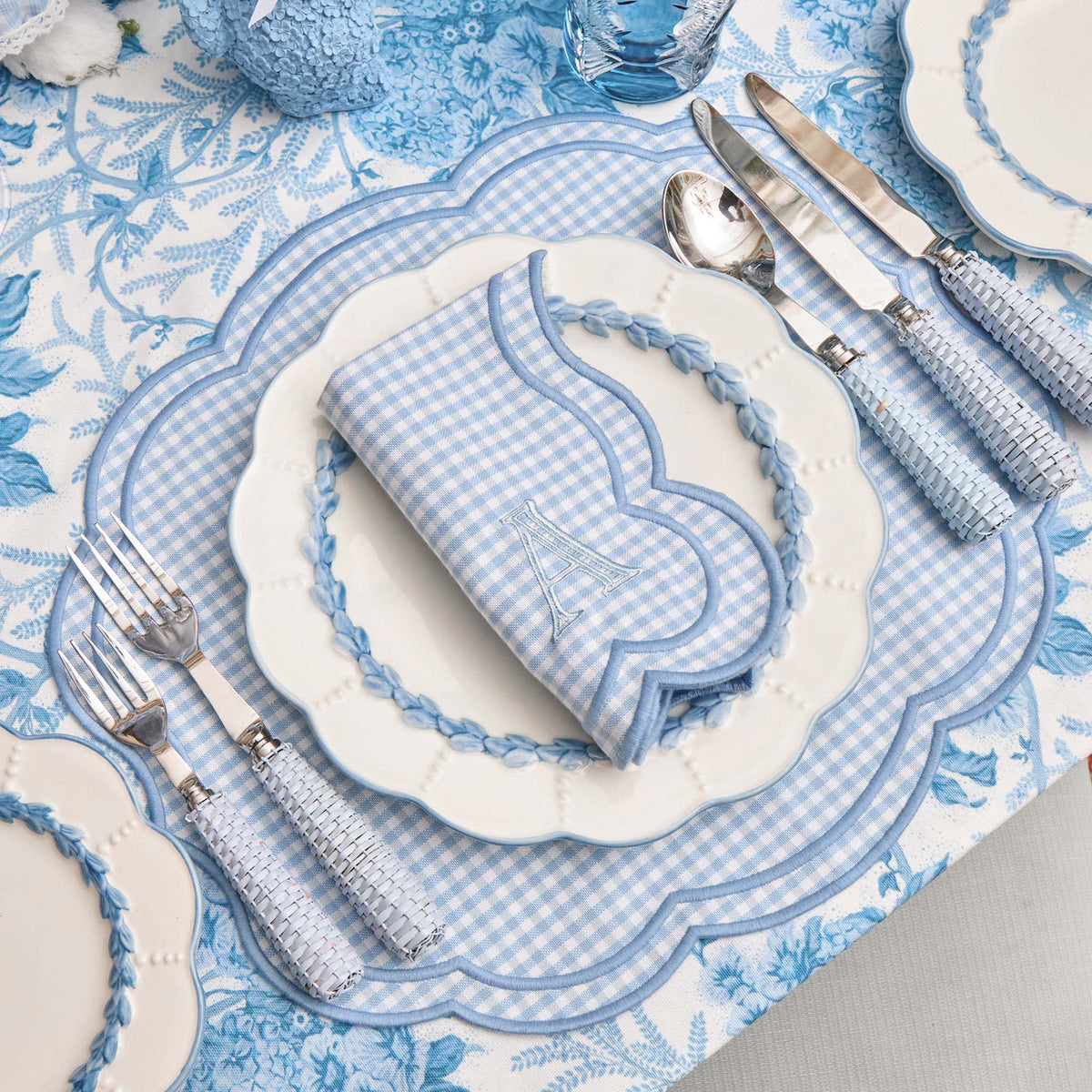 Blue Eloise Gingham Placemats (Set of 4)