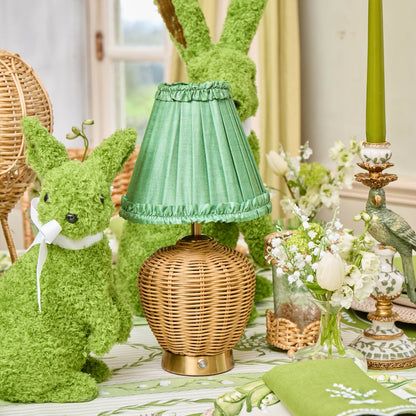 Green Frilled Silk Lampshade (18cm)