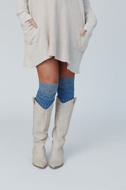 Becca Knee High Socks - Blue