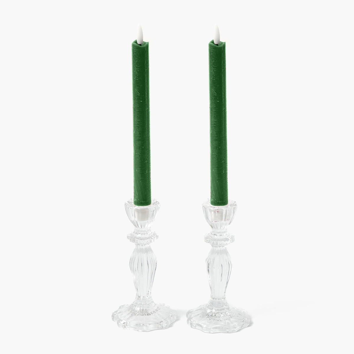 Forest Green LED Dinner Candles (Set of 6)