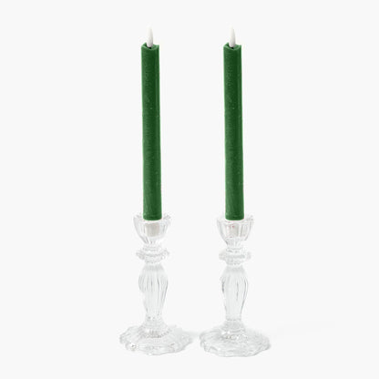 Forest Green LED Dinner Candles (Set of 6)