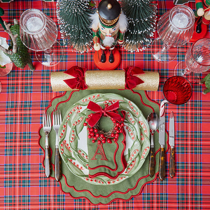 Green & Red Katherine Placemats & Napkins (Set of 4)