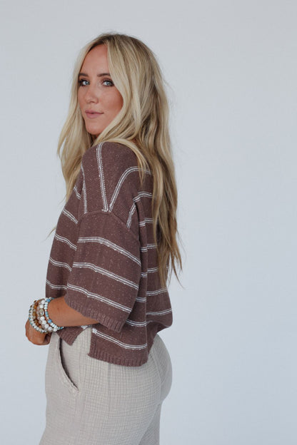 Coastal Stripe Top - Mocha
