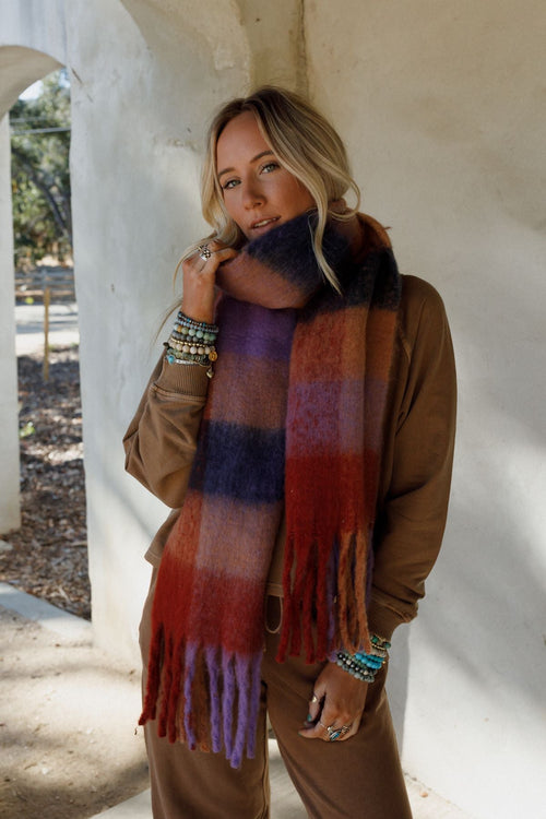 Everest Cozy Plaid Scarf - Red