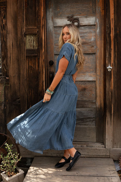 Blue Ridge Denim Maxi Dress - Medium Wash