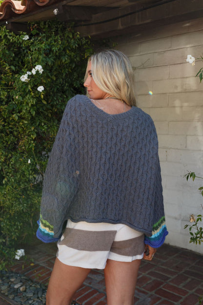 Harmony Peace Patch Sweater - Charcoal