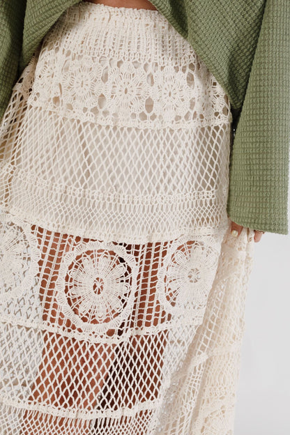 Boho Canyon Crochet Skirt - Natural