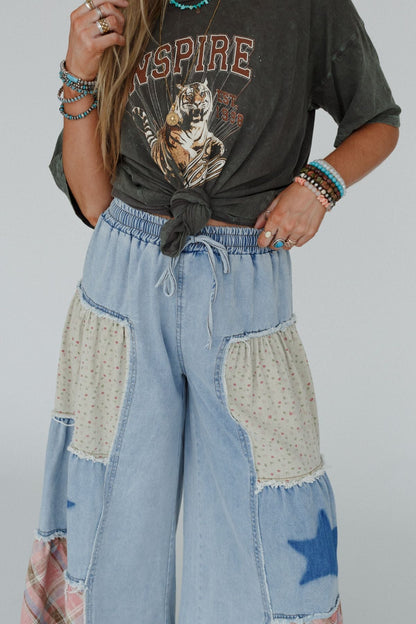 Coastal Chill Wide Leg Pants - Denim Multi