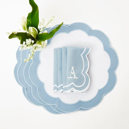 Blue Serena Appliqué Napkins (Set of 4)