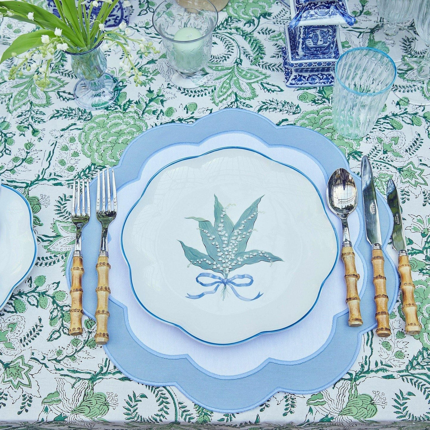 Blue Serena Appliqué Placemats (Set of 4)