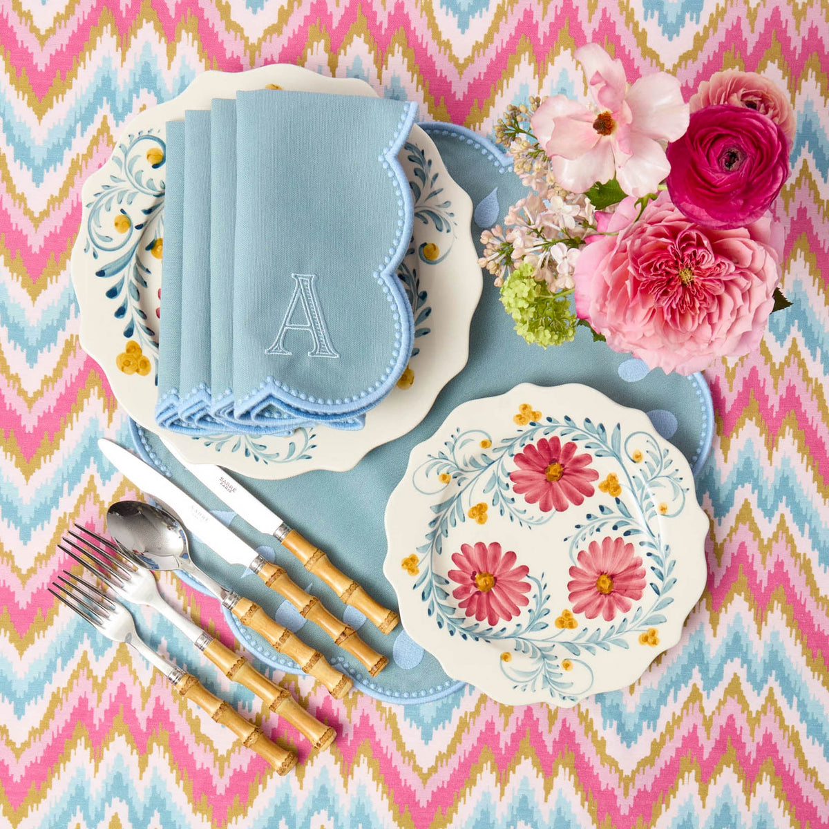 Bettina Blue Placemats & Napkins (Set of 4)