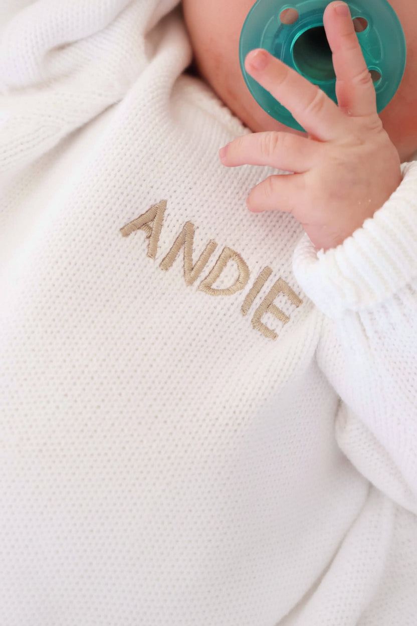 Embroidered Knit Sweater Bubble Romper | Snow