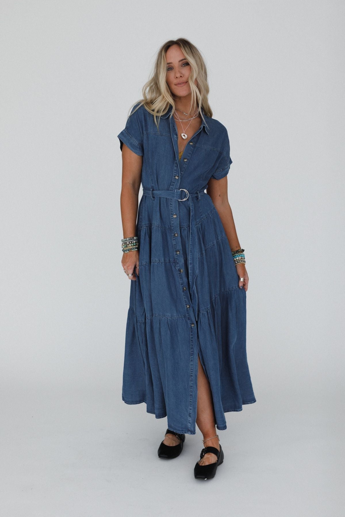 Blue Ridge Denim Maxi Dress - Medium Wash