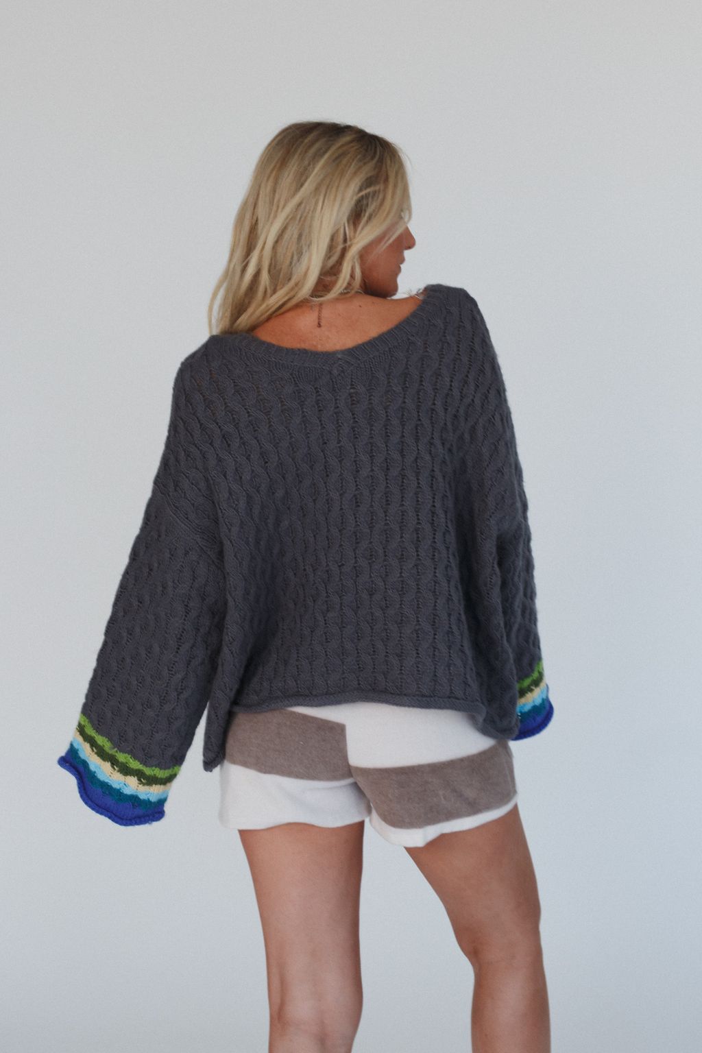 Harmony Peace Patch Sweater - Charcoal