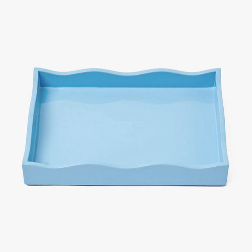 Small Blue Lacquer Wave Tray