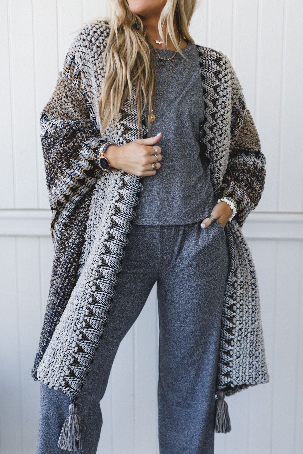 Desert Dreams Crochet Ruana - Khaki
