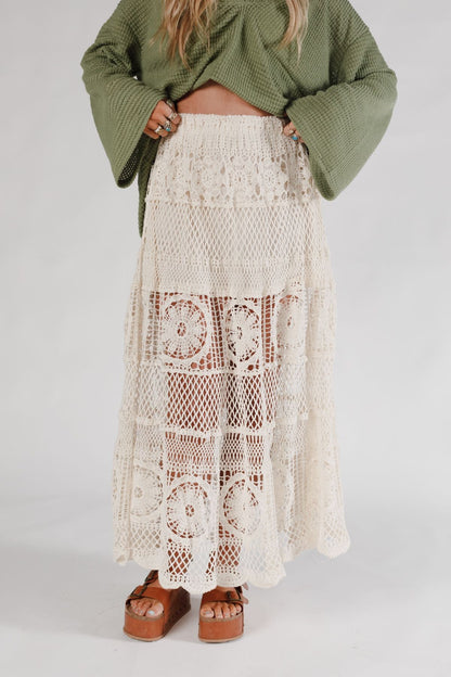 Boho Canyon Crochet Skirt - Natural